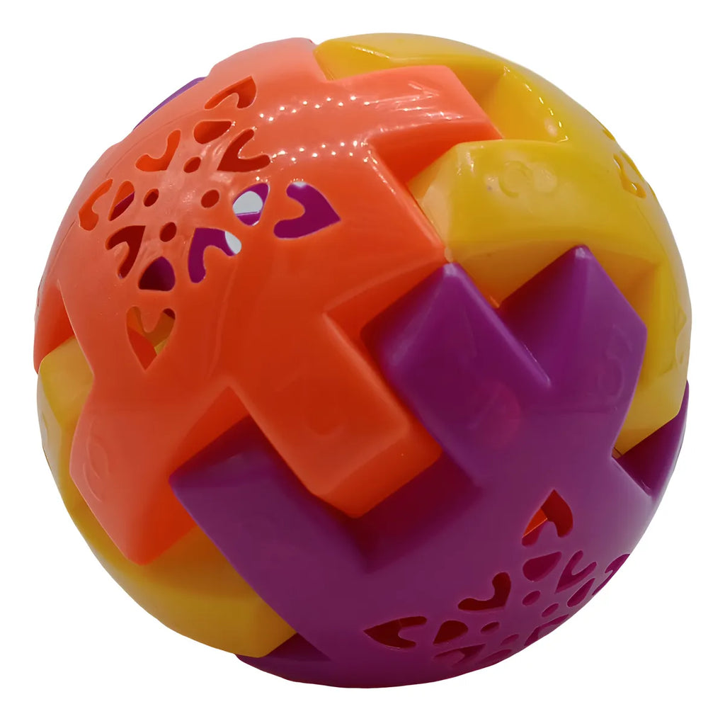 Bola Sensorial Quebra-Cabeça 3D com Guizo 9cm - Brinquedo Quebra-Cabeça Educativo - Baixada Santista