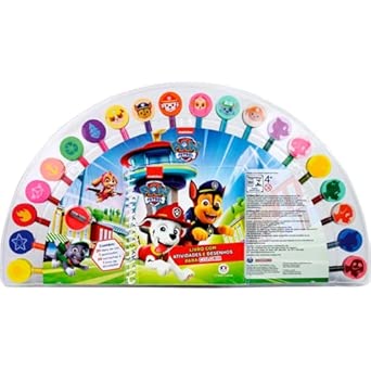 Kit 24 Carimbos Patrulha Canina Paw Patrol com Caça-Palavras - Brinquedo Alfabetização Educativo - Baixada Santista
