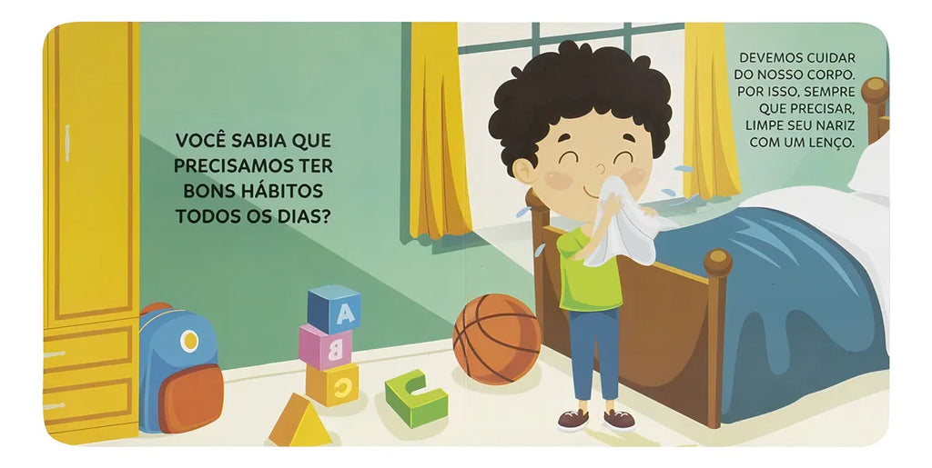 Livro Infantil Higiene e Saúde - Meus Hábitos Saudáveis - Desenvolve Memória - material seguro - Litoral Paulista