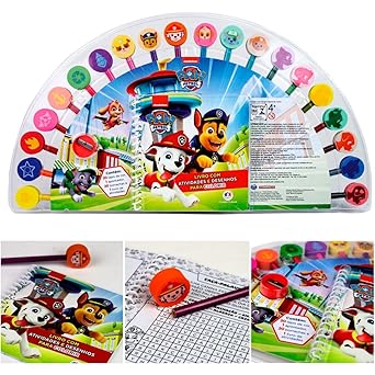 Kit 24 Carimbos Patrulha Canina Paw Patrol com Caça-Palavras Alfabetização para 4+ anos - Lúdico - Brasil