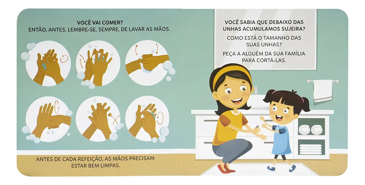 Livro Infantil Higiene e Saúde - Meus Hábitos Saudáveis Quebra-Cabeça para bebês - Lúdico - Brasil