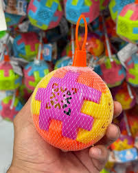 Bola Sensorial Quebra-Cabeça 3D com Guizo 9cm imagem 6 - Brinquedo Quebra-Cabeça material seguro