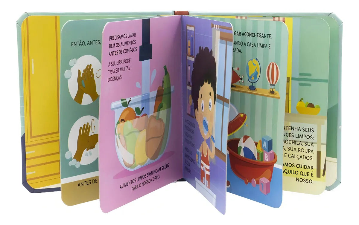 Livro Infantil Higiene e Saúde - Meus Hábitos Saudáveis imagem 5 - Brinquedo Quebra-Cabeça material seguro