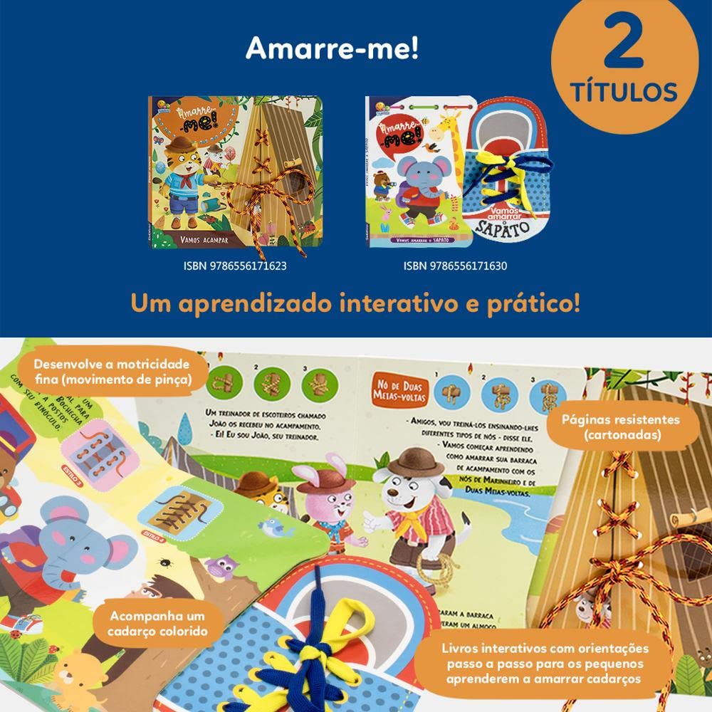 Livro Infantil Interativo Amarre-Me Vamos Amarrar o Sapato detalhe - Educativo certificado INMETRO - São Vicente SP