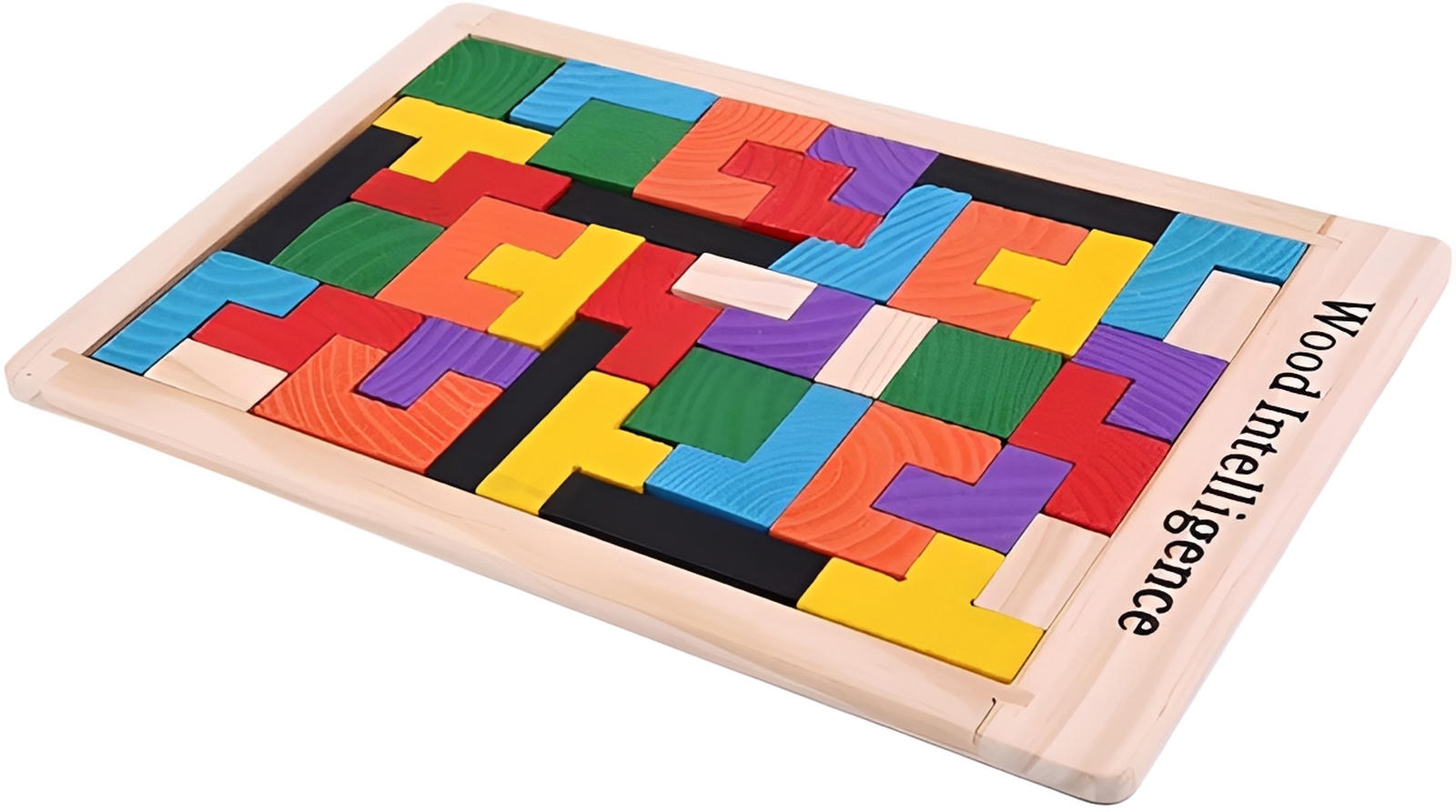Quebra-Cabeça Tetris Madeira Montessori imagem 7 - Brinquedo Matemática Madeira