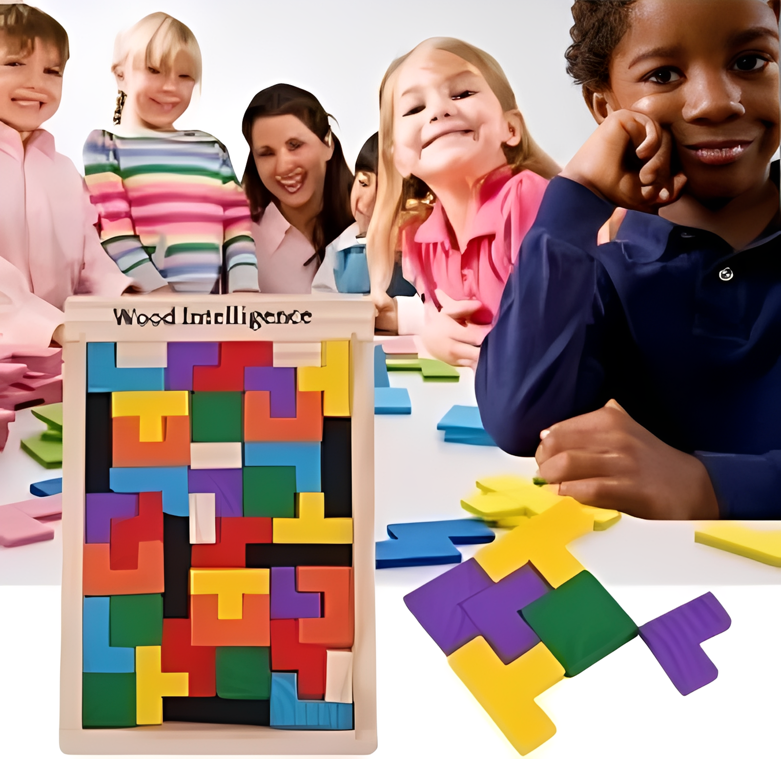 Quebra-Cabeça Tetris Madeira Montessori - Imagem 4 - 4+ anos - Santos SP